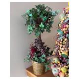 Decorative Fruit Topiary Tree in Metal Pot with Berry Clusters