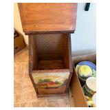 Vintage Farmhouse Cabinet with Hand-Painted Barn Scene and Front Drawer