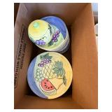 Hand-Painted Fruit Dinnerware Mugs & Plates Set - Made in China