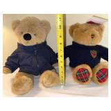 Ralph Lauren Teddy Bears - Navy Jacket Bear & Polo Sweater Bear (Lot of 2)