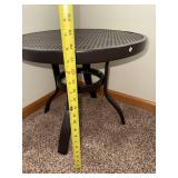 Round Black Perforated Metal Table - 24 in Diameter, Indoor Accent