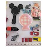 Assorted Collectibles Group with Ceramic Decor, Toy Vehicles, and Mug
