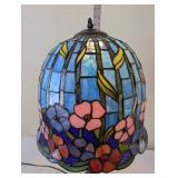 Tiffany-Style Stained Glass Table Lamp with Floral Design