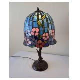 Tiffany-Style Stained Glass Table Lamp with Floral Design