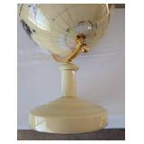 Decorative World Globe with Cream Base and Gold-Tone Axis