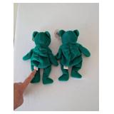 Set of 4 TY Beanie Babies with Collector Cards - Erin, Britannia, Clubby