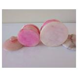 Set of 2 Pink Onyx Stone Trinket Boxes with Lids
