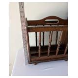 Wooden Magazine Rack and Small Bookshelf Set