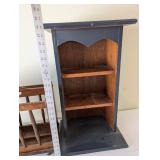 Wooden Magazine Rack and Small Bookshelf Set