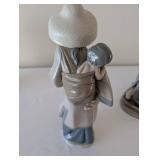 Set of 3 Lladro Porcelain Asian Figurines