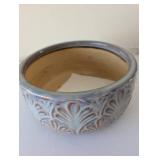 Lot of 3 Decorative Items: Ceramic Planter, Crystal Bowl, and Small Glass Vase