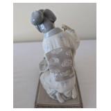 Set of 2 Lladro Geisha Porcelain Figurines with Floral Details
