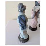 Set of 4 Lladro Geisha Porcelain Figurines, Hand Made in Spain
