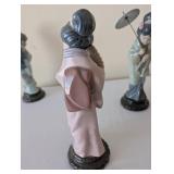 Set of 4 Lladro Geisha Porcelain Figurines, Hand Made in Spain