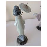 Set of 4 Lladro Geisha Porcelain Figurines, Hand Made in Spain