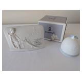Lladro Collectors Society Plaque and 1990 Winter Bell Ornament with Box