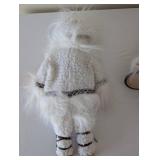 Pair of Heritage Porcelain Dolls in Traditional Inuit-Inspired Costume