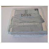 Bliss Bedding 4 Piece Queen Bedsheet Set Ultra Soft Microfiber Blue