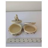 Set of 2 Hand Painted Decorative Trinket Boxes with Cherub and Floral Design