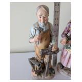 Pair of Homco Home Interiors Porcelain Figurines Farmer and Woman with Vegetables