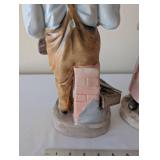 Pair of Homco Home Interiors Porcelain Figurines Farmer and Woman with Vegetables