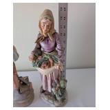 Pair of Homco Home Interiors Porcelain Figurines Farmer and Woman with Vegetables