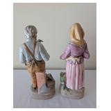 Pair of Homco Home Interiors Porcelain Figurines Farmer and Woman with Vegetables