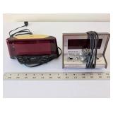Lot of 2 Vintage Digital Alarm Clocks Including Spartus Model