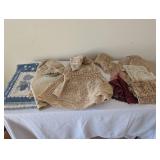 Collection of Vintage Crochet and Lace Table Linens and Doilies