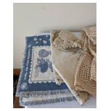 Collection of Vintage Crochet and Lace Table Linens and Doilies