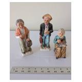 Set of 3 Norleans Japan Porcelain Figurines Elderly Couple and Woman