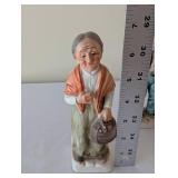 Set of 3 Norleans Japan Porcelain Figurines Elderly Couple and Woman