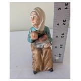 Set of 3 Norleans Japan Porcelain Figurines Elderly Couple and Woman