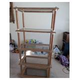 5-Tier Wood and Glass Display Shelf Unit