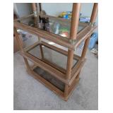 5-Tier Wood and Glass Display Shelf Unit