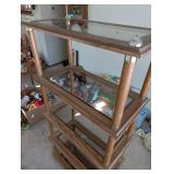 5-Tier Wood and Glass Display Shelf Unit