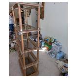 5-Tier Wood and Glass Display Shelf Unit