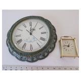 Lot of 2 Decorative Wall and Table Clocks with Roman Numerals