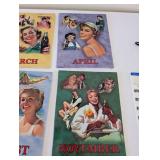 8 Piece Coca-Cola 1950s Calendar Girl Reproduction Tin Sign Set