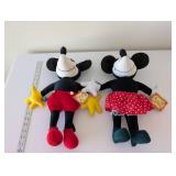 Pair of Walt Disney World Mickey and Minnie Mouse Plush Dolls with Tags