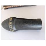 Decorative Egyptian Sarcophagus Box with Hand-Painted Hieroglyphics and Stone Figure