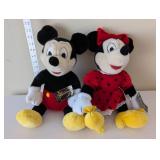 Pair of Euro Disney Mickey and Minnie Mouse Plush Dolls with Tags