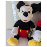 Pair of Euro Disney Mickey and Minnie Mouse Plush Dolls with Tags