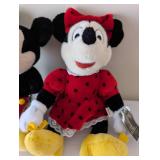 Pair of Euro Disney Mickey and Minnie Mouse Plush Dolls with Tags