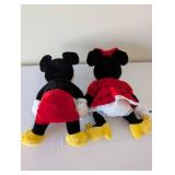 Pair of Euro Disney Mickey and Minnie Mouse Plush Dolls with Tags