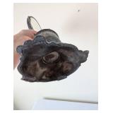 Antique Shaving Stand with Beveled Mirror and Brush