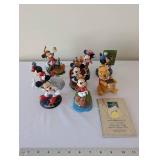 Set of 7 Disney Figurines with Certificate - Mickey Mouse and Winnie the Pooh