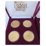 Set of 16 Grand Casino Mille Lacs Hinckley $5 Collectible Gaming Tokens in Display Cases