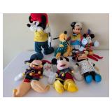 Disney Character Plush Collection Including Mickey, Minnie, Pluto, and Goofy