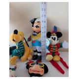 Disney Character Plush Collection Including Mickey, Minnie, Pluto, and Goofy